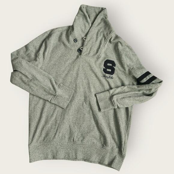 Sean John Sweater Men's Sz L Gray Mock Neck Pullover Fleece Fall Attire - Picture 1 of 7